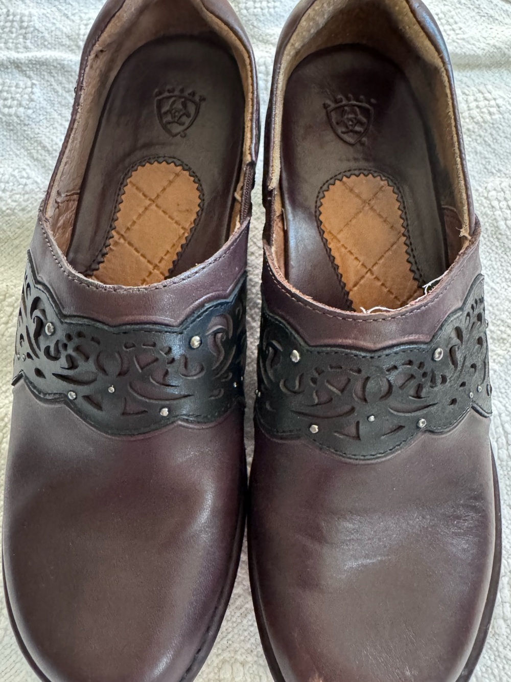 Ariat Tambour Women's Size 7B Clogs Brown Leather Comfort Career Shoes Black
